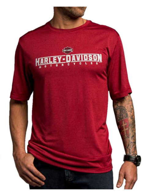 Harley-Davidson Men's Screw Work Performance Short Sleeve Shirt, Red 5N36-HC7R - Wisconsin Harley-Davidson