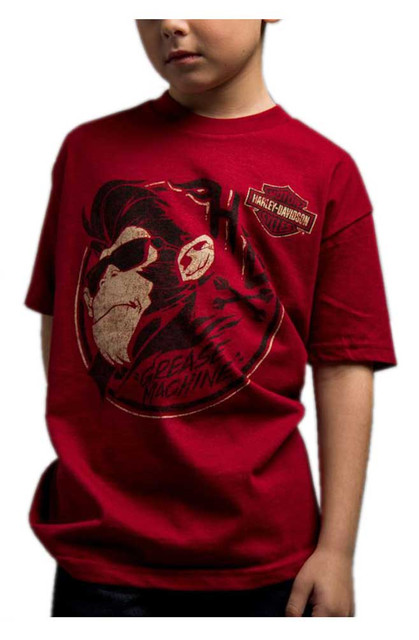 Harley-Davidson Little Boy's Burnt Betegeuse Short Sleeve Tee, Dark Red - Wisconsin Harley-Davidson