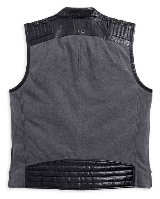 USA製 Harley-Davidson sleeveless Harley-Davidson® Men's Victor Textile & Leather Zippered Vest