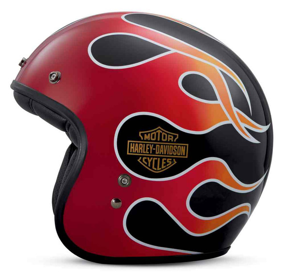 bike helmet with flames Hot Leathers HLD1018 Black Red Flame Skull Motorcycle DOT Approved Skull Cap Half Biker with a clean metallic black finish up top Ruroc AT4.0 STREET Flames -