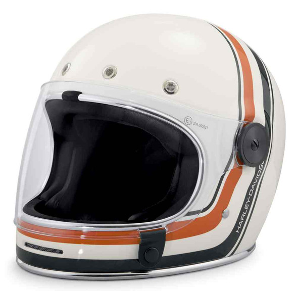 Harley-Davidson Men's Vintage Stripe B06 Full-Face Helmet, White 98145-18VX - Wisconsin Harley-Davidson