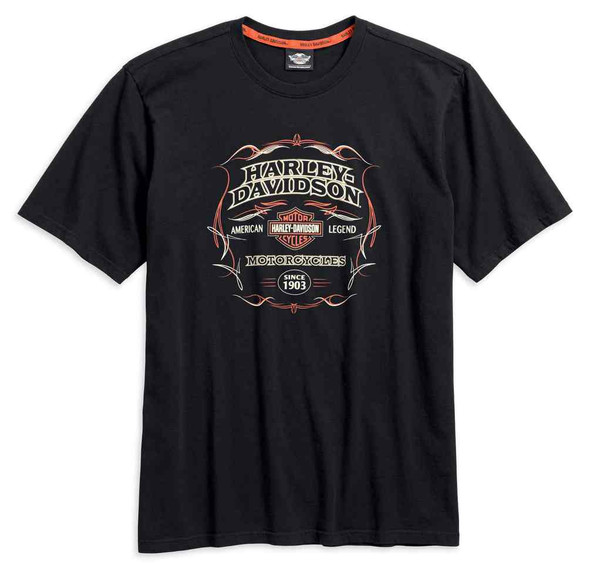 Harley-Davidson ハーレー　シャツ　evilact US三軒茶屋 Harley-Davidson® Men's Pinstripe Flames Short Sleeve Graphic T