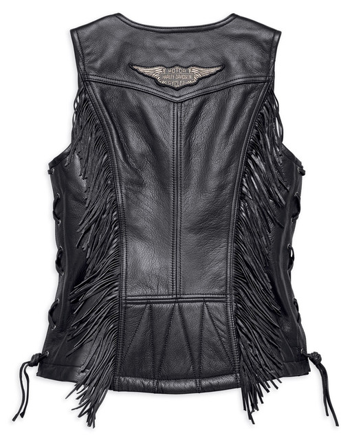 Harley-Davidson® Women's Boone Fringed Side Lace Leather Vest