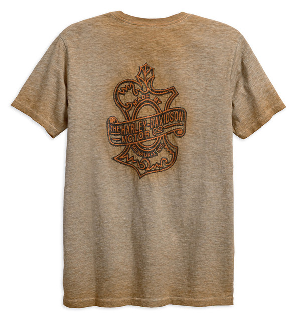 Harley-Davidson® Men's Oak Leaf Slim Fit Short Sleeve Tee, Orange