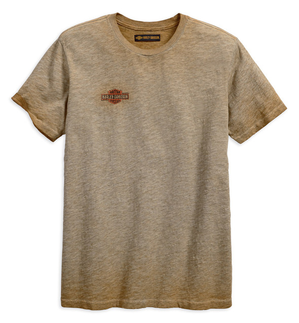 Harley-Davidson Men's Oak Leaf Slim Fit Short Sleeve Tee, Orange Rust 99023-18VM - Wisconsin Harley-Davidson