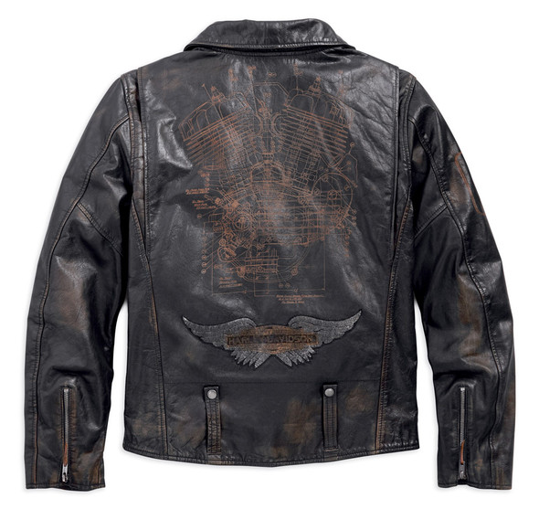 Harley-Davidson® Men's Master Distressed Slim Fit Leather Biker