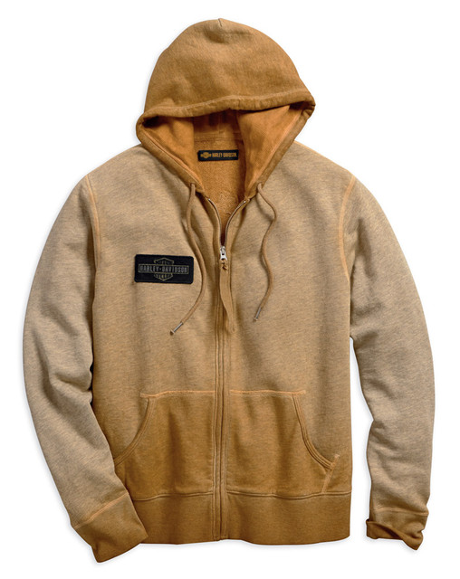 Harley-Davidson Men's Oak Leaf Slim Fit Zippered Hoodie, Orange Rust 99005-18VM - Wisconsin Harley-Davidson