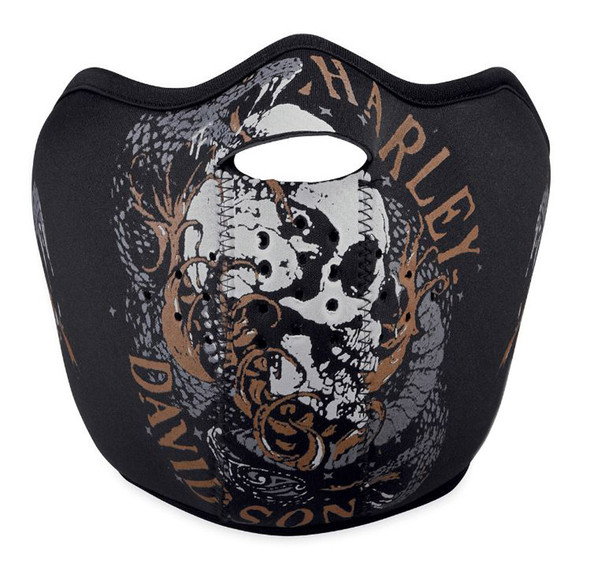 Harley-Davidson Men's Snake & Skull Neoprene Adjustable Face Mask 97825-17VM - Wisconsin Harley-Davidson