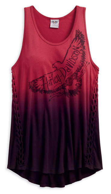 Harley-Davidson Women's Braided Sides Dip-Dye Sleeveless Tank Top 96002-18VW - Wisconsin Harley-Davidson