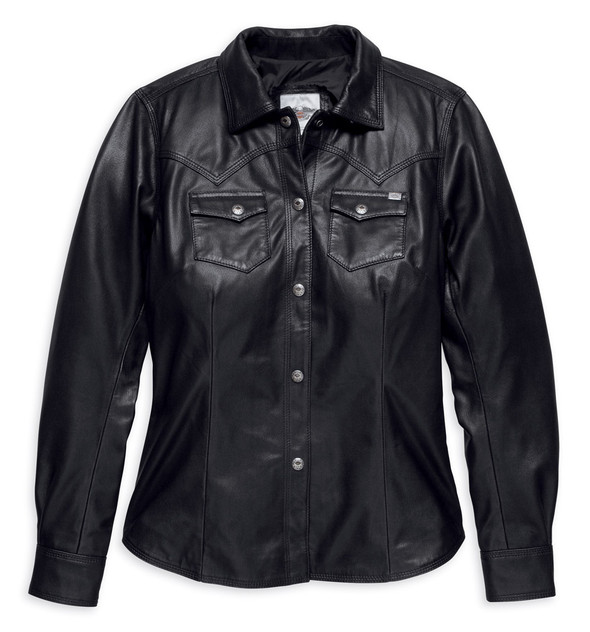 Harley davidson leather shirt jacket Clearance