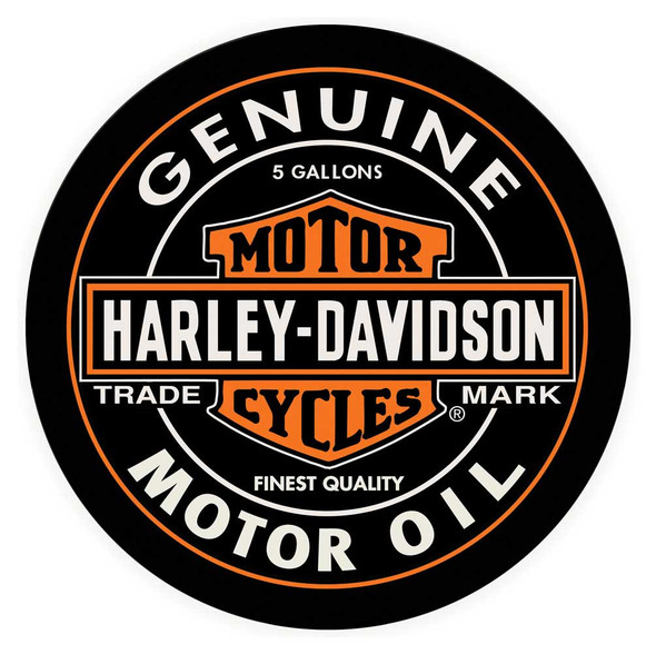 Harley-Davidson® Oil Can Bar & Shield Round Cafe Table, Black