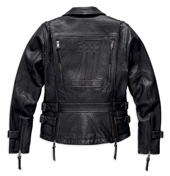 Harley-Davidson® Women's Priscella Leather Biker Jacket, Black