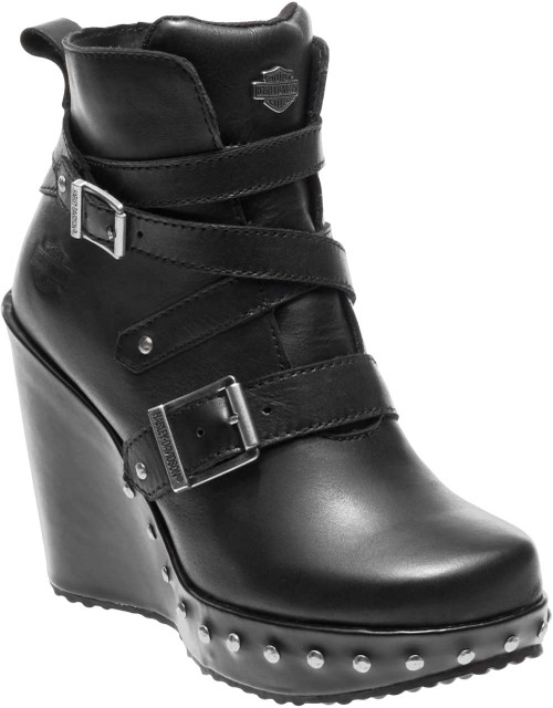 HarleyDavidson® Women's Linley 4Inch Black Fashion Wedge Booties