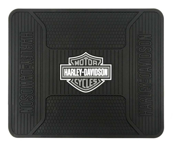 Harley-Davidson Utility Mat, Elite Series Bar & Shield, Non-Carpeted, Gray 1242G - Wisconsin Harley-Davidson