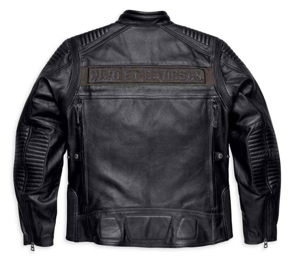 Harley-Davidson® Men's Asylum Mid-Weight Leather Jacket, Black
