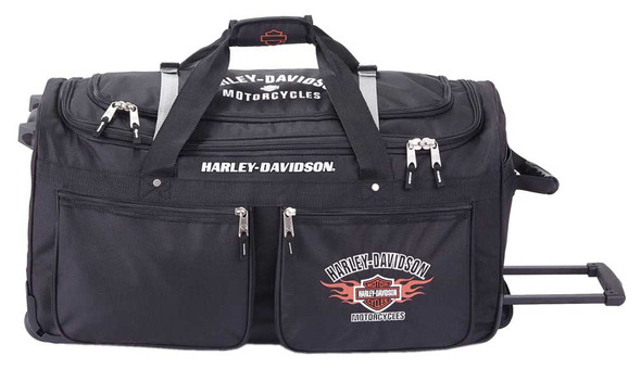 Harley-Davidson 21" Wheeling 15-Pocket Carry-On Duffel Bag, Black 99521-BLACK - Wisconsin Harley-Davidson