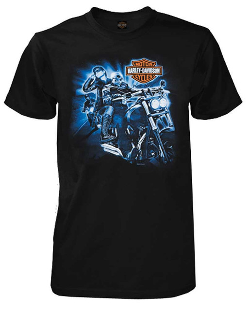 Harley-Davidson Men's Ride Along Short Sleeve Crew Neck Shirt, Solid Black - Wisconsin Harley-Davidson