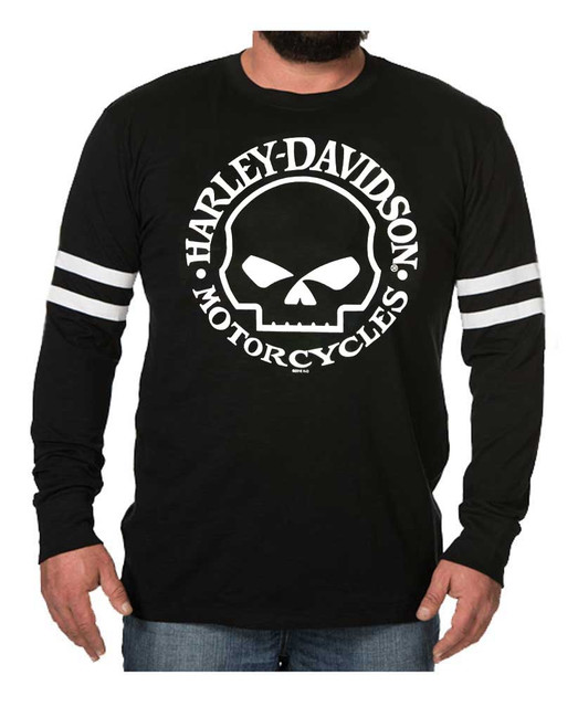 Harley-Davidson Men's Signature Willie G Premium Long Sleeve Shirt, Black - Wisconsin Harley-Davidson