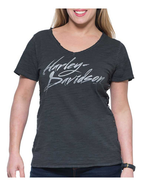 Harley-Davidson® Women's Street High-Low Hem Short Sleeve V-Neck Tee ...