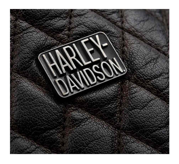 HARLEY DAVIDSON ハーレーダヴィッドソン 97463-18VM Harley-Davidson® Men's Quilted Red Leather Accent Jacket, Black