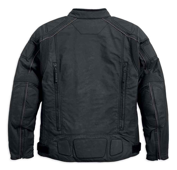 HARLEY DAVIDSON ハーレーダヴィッドソン 97463-18VM Harley-Davidson® Men's Quilted Red Leather Accent Jacket, Black