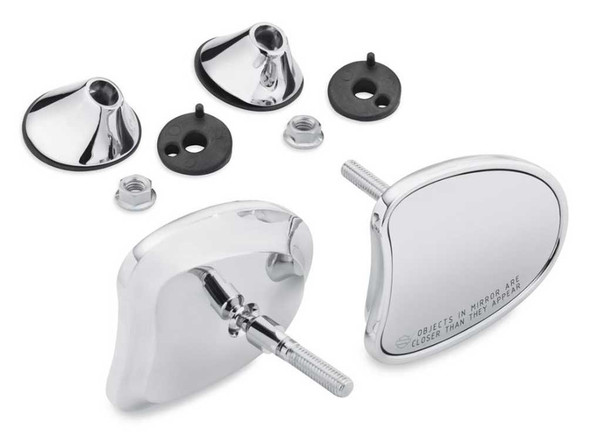 Harley-Davidson Chrome Tapered Fairing Mount Mirrors, Chrome Finish 56000098A - Wisconsin Harley-Davidson