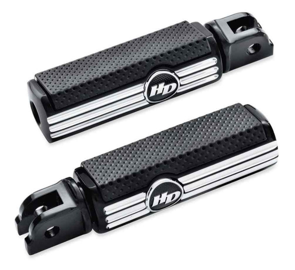 Harley-Davidson Defiance Rider Footpegs - Black Anodized Machine Cut 50500804 - Wisconsin Harley-Davidson