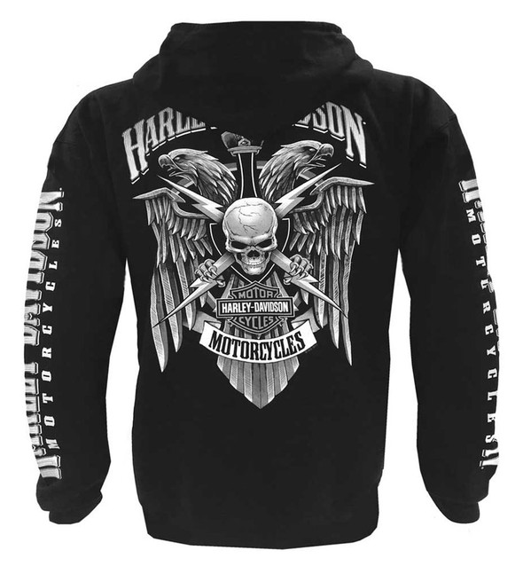 Harley-Davidson® Men's Lightning Crest Full-Zippered Hooded