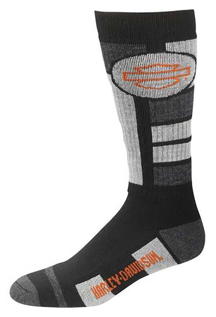 Harley-Davidson Men's Ultra Cushion Wool Riding Socks, Black D99210570-020 - Wisconsin Harley-Davidson