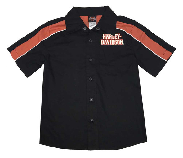 Harley-Davidson Big Boys' Classic Harley Woven Button Up Shop Shirt 1094709 - Wisconsin Harley-Davidson