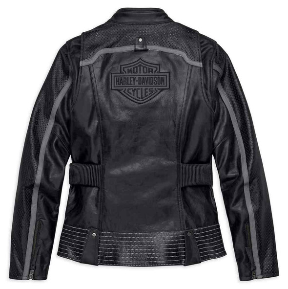 Harley-Davidson® Women's Hairpin Vented Leather Jacket, Black