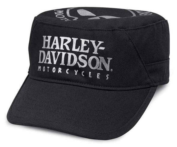 Harley-Davidson Women's Metallic Foil Willie G Skull Flat Top Cap 99440-18VW - Wisconsin Harley-Davidson