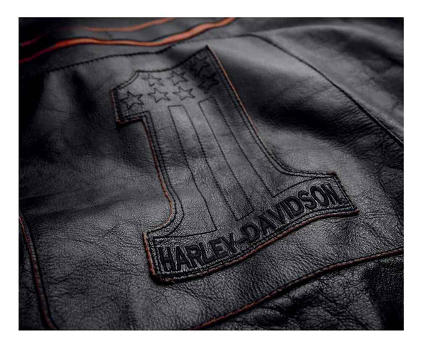 Harley-Davidson® Men's Double Ton Slim Fit Leather Jacket, Black