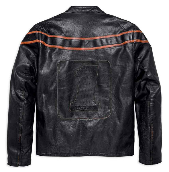 Harley-Davidson® Men's Double Ton Slim Fit Leather Jacket, Black
