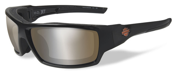 Harley-Davidson Mens Jet PPZ Copper Flash Sunglasses, Gloss Black Frames HDJET09 - Wisconsin Harley-Davidson