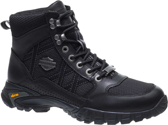 Harley-Davidson Men's Stark 5-In. Black Leather and Mesh Motorcycle Boots D96158 - Wisconsin Harley-Davidson
