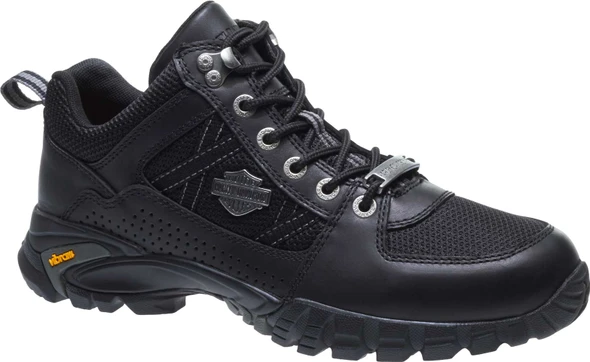 Harley-Davidson Men's Porters Black Leather and Mesh Shoes Sneakers D96157 - Wisconsin Harley-Davidson