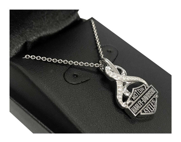 Harley-Davidson® Women's Bling Crystal Filigree B&S Necklace