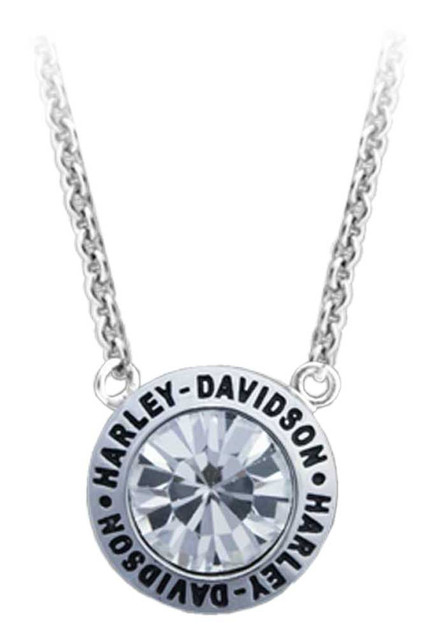 Harley-Davidson Women's Valentines White Stone Gift Necklace, Silver HDN0402-16 - Wisconsin Harley-Davidson