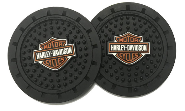 Harley-Davidson Orange Bar & Shield Drink Holder Coasters, Set of 2 CG625 - Wisconsin Harley-Davidson