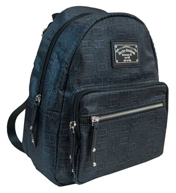 Harley-Davidson Womens Silky Gray Backpack w/ Adjustable Straps SN5129S-GRYBLK - Wisconsin Harley-Davidson