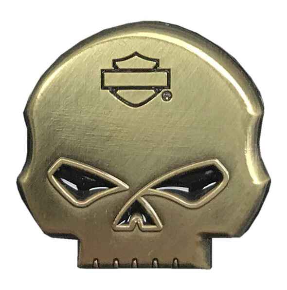 Harley-Davidson Stained Glass Skull Eyes w/ B&S Metal Pin, Gold Coloring, 152984 - Wisconsin Harley-Davidson