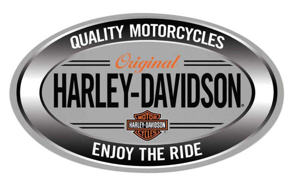 Harley-Davidson Enjoy Ride Oval Embossed Tin Sign, 18 x 10.5 inches 2011591 - Wisconsin Harley-Davidson