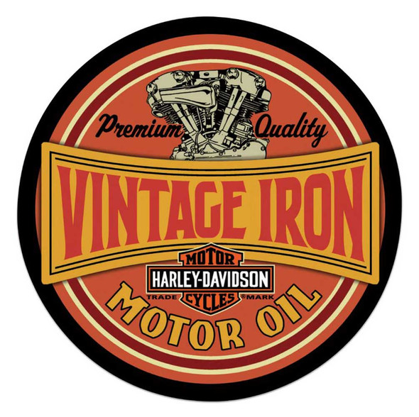 Harley-Davidson Vintage Iron Bar & Shield Embossed Tin Sign, 14 inch 2011491 - Wisconsin Harley-Davidson