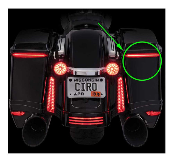 Ciro Bag Blades Red LED Lights, Fits '97-'13 Harley Touring, All Red 40038 - Wisconsin Harley-Davidson