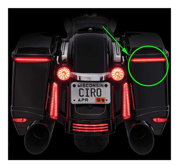Ciro Bag Blades Red LED Lights Fits '10-'13 Harley Touring Models, All Red 40039 - Wisconsin Harley-Davidson