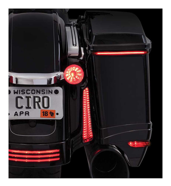 Ciro Bag Blades Red LED Lights Fits 14 up H D Touring Models All Red 40040