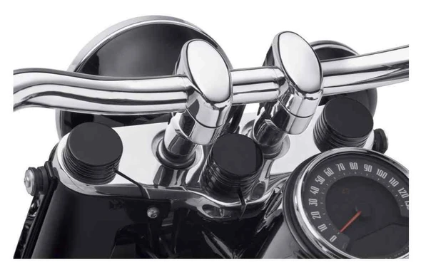 Harley-Davidson Steering Stem Bolt Cover - Gloss Black, Softail Models 45700050 - Wisconsin Harley-Davidson