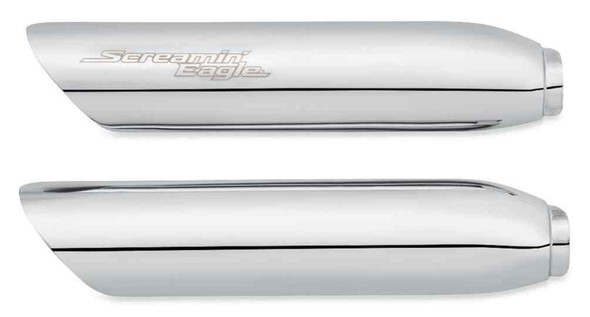 Harley-Davidson Screamin' Eagle Slash Cut Muffler Shields - Chrome 65400464 - Wisconsin Harley-Davidson