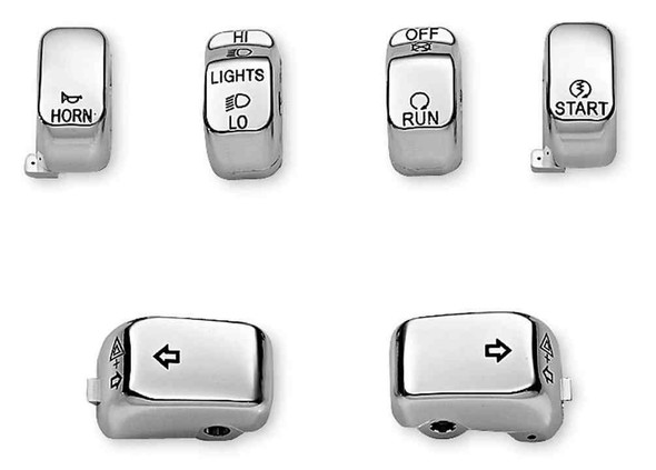 Harley-Davidson Chrome Finish Switch Cap Kit, Multi-Fit Items 71804-03 - Wisconsin Harley-Davidson
